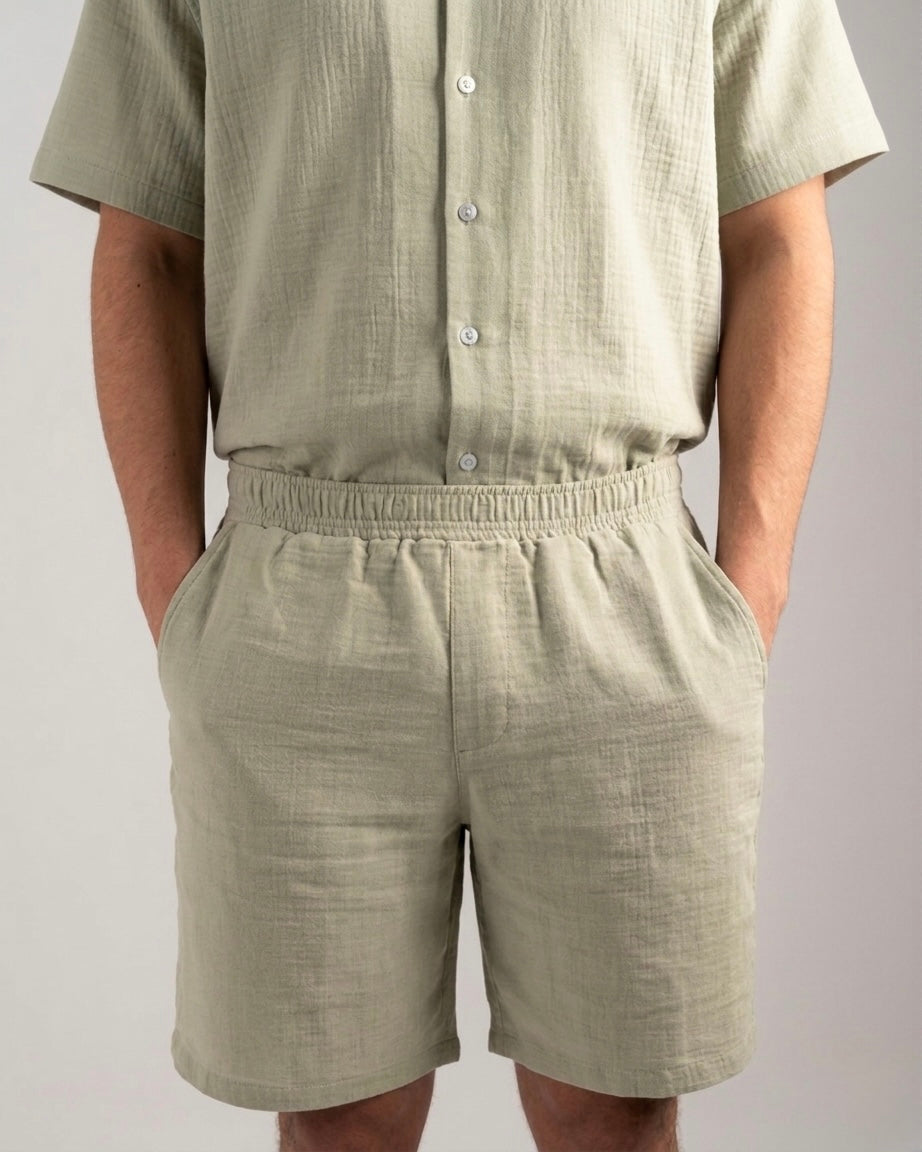The linen sage shorts