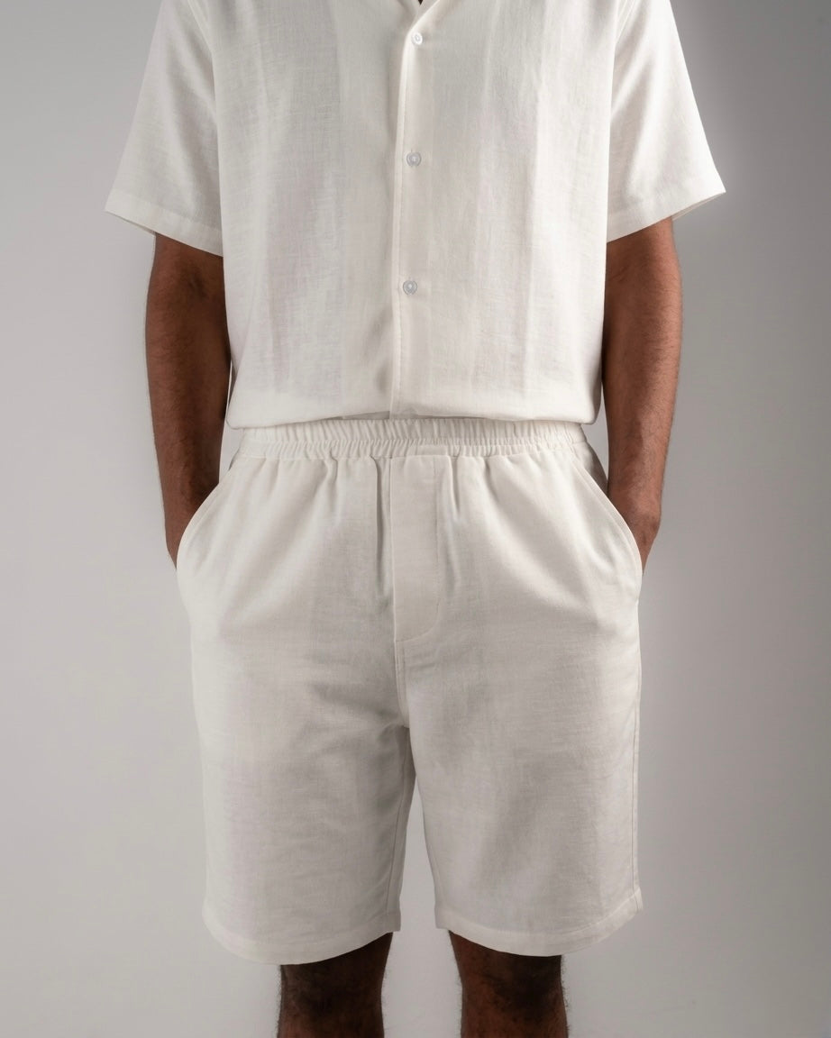The linen white shorts