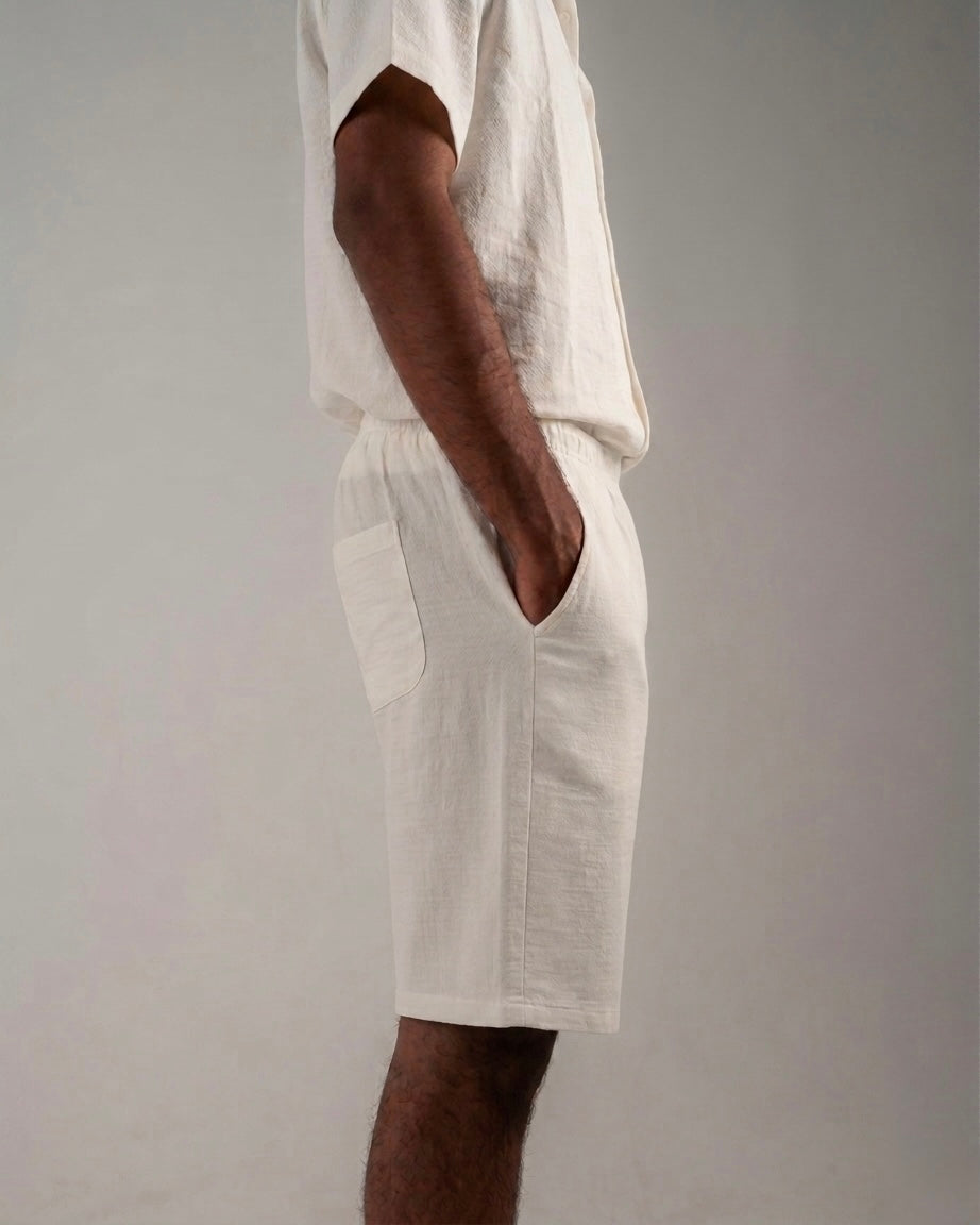 The linen white shorts