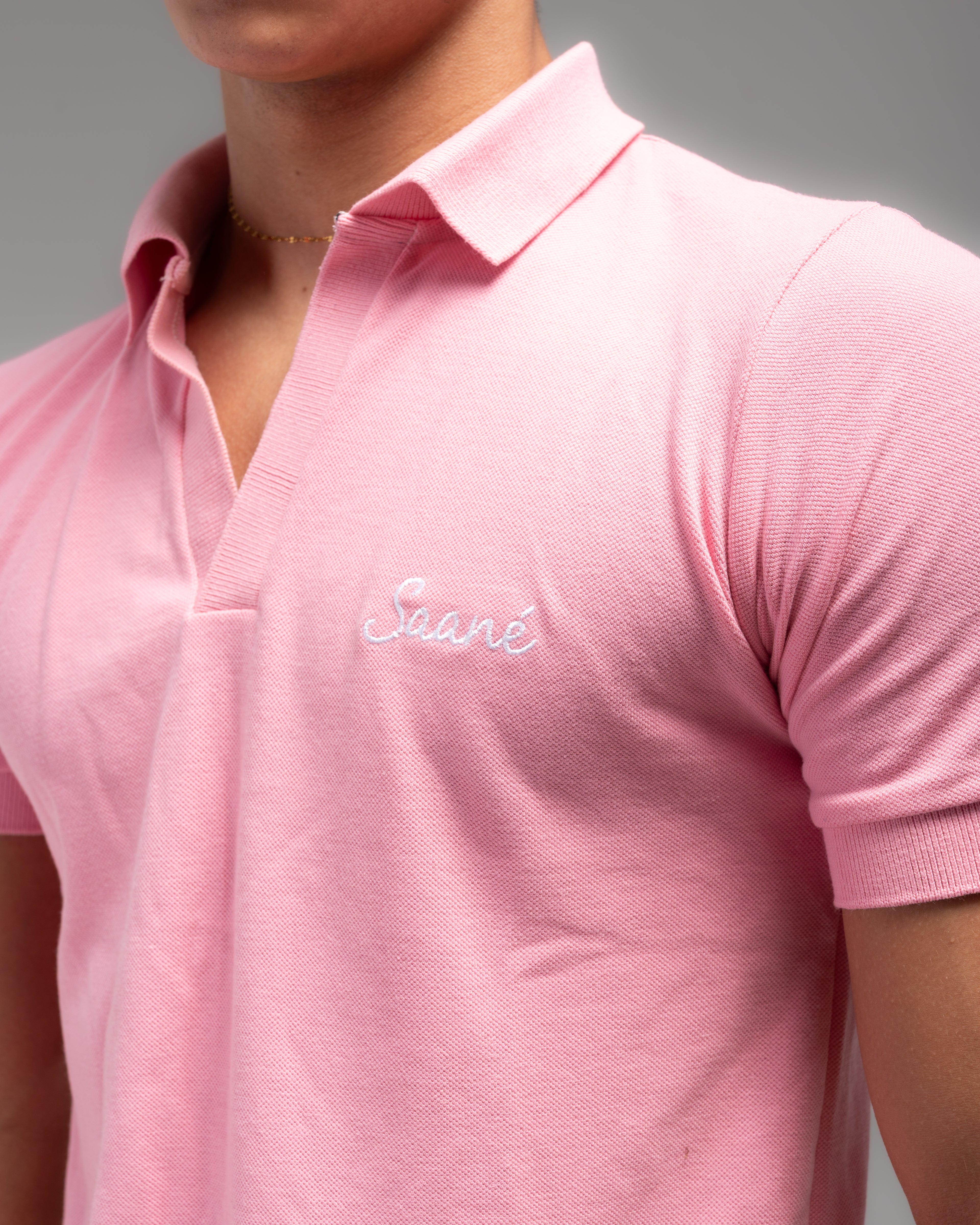 Pink Knit Polo