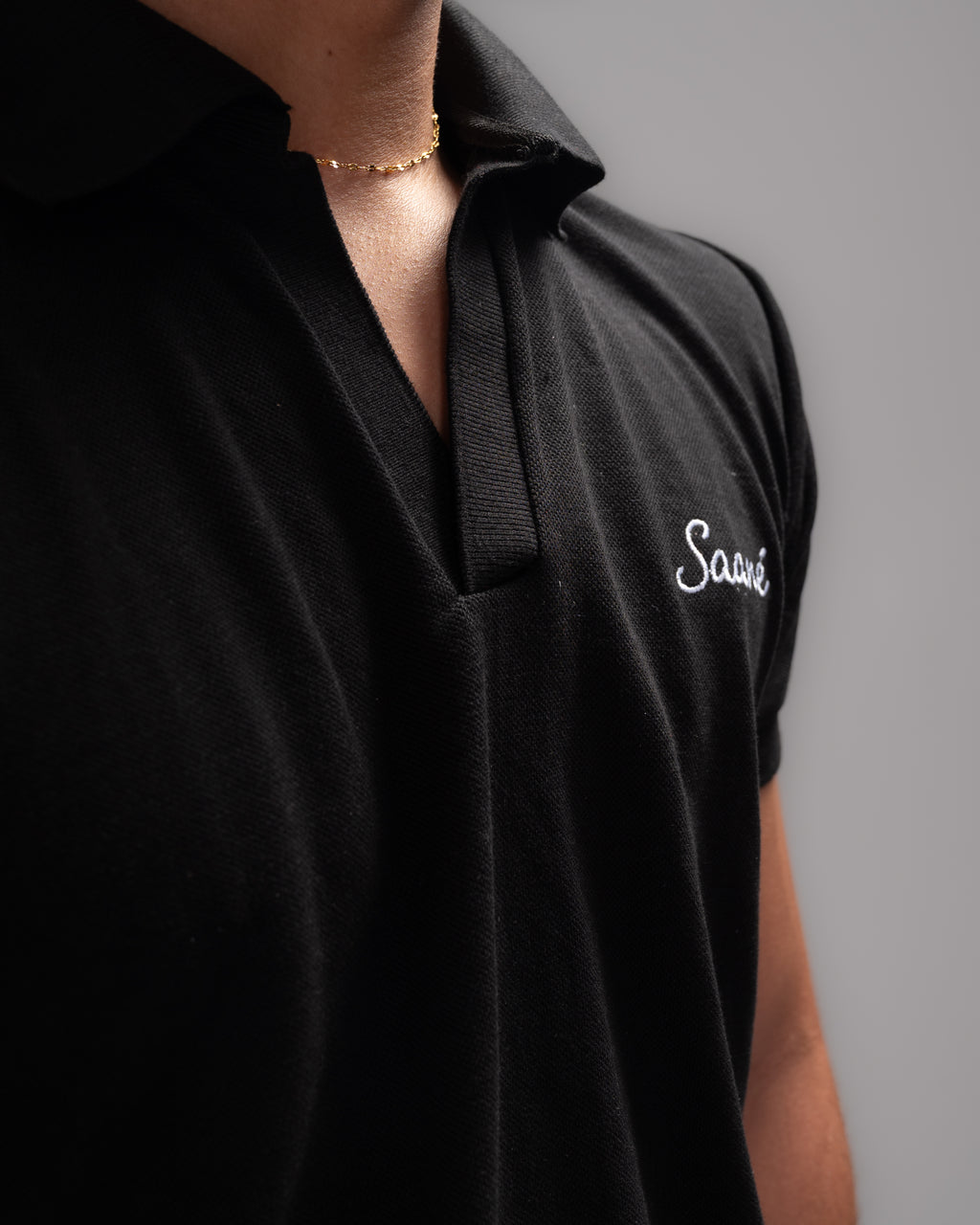 Black Knit Polo